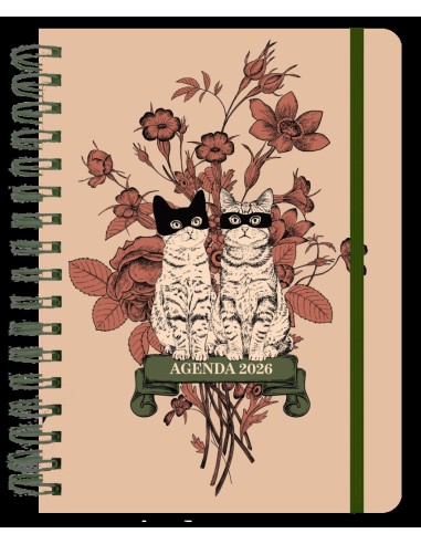 Agenda anual semanal 2026 Laura Agusti Gatos 