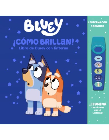 COMO BRILLAN LIBRO DE BLUEY CON LINTERNA