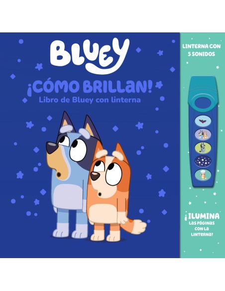 COMO BRILLAN LIBRO DE BLUEY CON LINTERNA