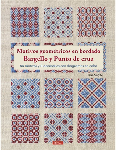 Motivos geometricos en bordado bargello y punto de cruz