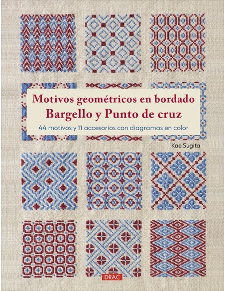 Motivos geometricos en bordado bargello y punto de cruz