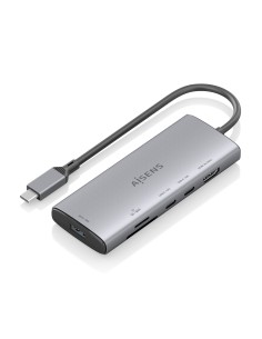 USB-C Dock 6 en 1, USB-C a 1xHDMI, 1xUSB-A 10G, 2xUSB-C 10G, 1xSD, 1xMicroSD, Gris, 20cm
