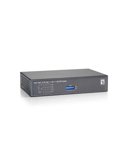 Switch Fast Ethernet PoE de 10 puertos, 1 Port Gigabit, 1 Port Gigabit SFP, 120W, 9 PoE Outputs