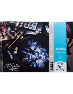 TALENS VAN GOGH BLOC DE PAPEL 12 HOJAS 360GR PARA ACUARELA A3 NEGRO