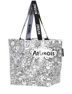 Bolsa woven bag grande 54x35x20cm pp animals