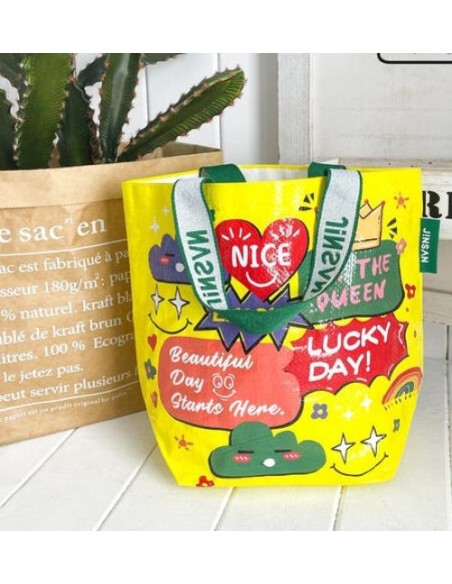 Bolsa woven bag pequena 35x31x15cm pp lucky day