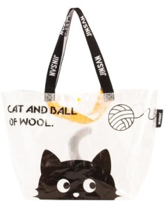 Bolsa woven bag grande 54x35x20cm pp cat and ball of wool