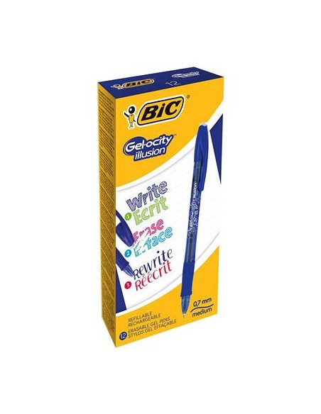 Gel-ocity illusion Retractable gel pen Azul 12 pieza(s)