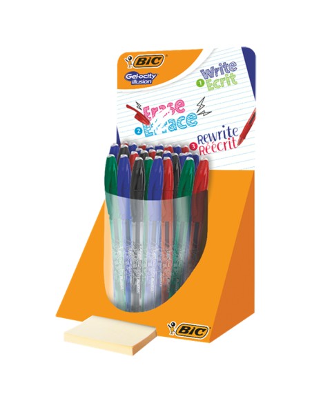 Gel-ocity illusion Bolígrafo de gel con tapa Negro, Azul, Verde, Rojo 28 pieza(s)