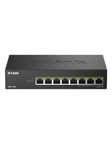 DMS-108P/E switch No administrado 2.5G Ethernet (100/1000/2500) Energía sobre Ethernet (PoE) Negro