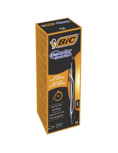 Gel-ocity Quick Dry Negro Bolígrafo de punta retráctil con pulsador Medio 12 pieza(s)
