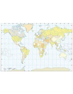 Paq 50 mapas planisferio a3 politico mudos