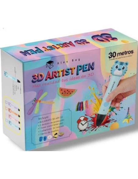 Caja 3d 4 colores little artist tiger full accesorios