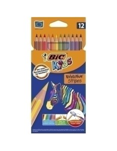 LAPICES COLOR BIC EVOL.STRIPES est.12