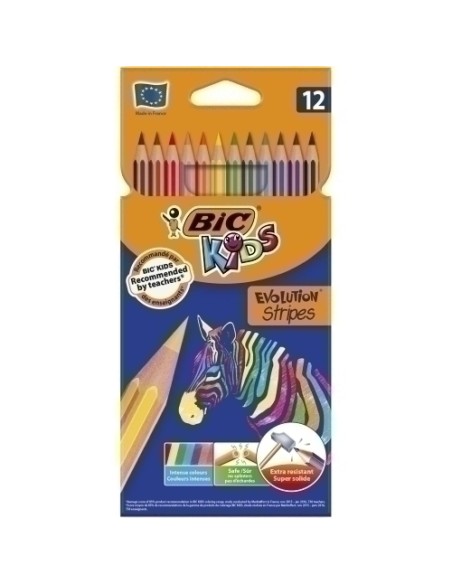 LAPICES COLOR BIC EVOL.STRIPES est.12