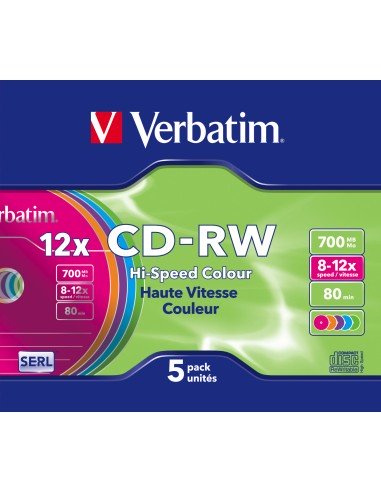 CD-RW Colour 12x 700 MB 5 pieza(s)