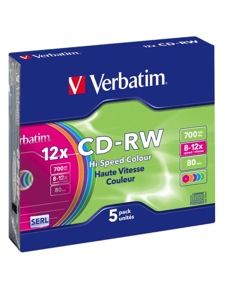 CD-RW Colour 12x 700 MB 5 pieza(s)