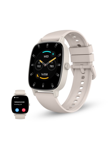 Smartwatch Pulse, Pantalla 1.83", Autonomía 7 días, Modo deporte y salud, Llamadas, IP68, Beige