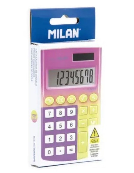 Calculadora pocket 8 digitos sunset amarillo rosa milan
