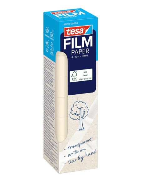 tesafilm PAPER 10 m Papel Transparente 8 pieza(s)