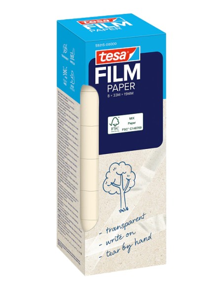 tesafilm PAPER 33 m Papel Transparente 8 pieza(s)