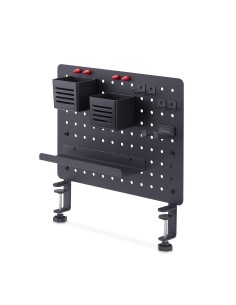 Tablero Perforado de Sobremesa con Abrazadera - Panel Perforado Metalico - Organizador de Acero con Accesorios para Escritorio -