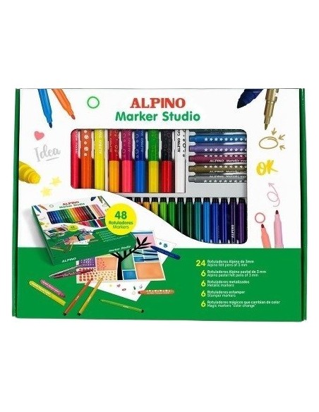 Set estudio de rotuladores alpino