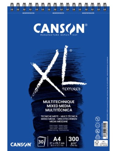 Bloc espiral micorperforado xl multi tecnicas a4 30h 300g texturado