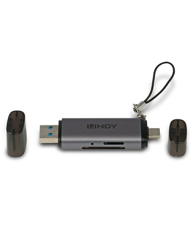 43335 lector de tarjeta USB 3.2 Gen 1 (3.1 Gen 1) Type-A/Type-C Negro, Gris