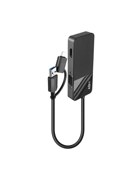 43354 base para portátil y replicador de puertos USB 3.2 Gen 1 (3.1 Gen 1) Type-A + Type-C Negro