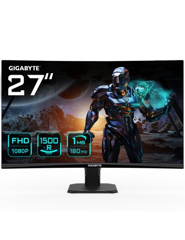 GS27FC Monitor gaming curvo 27" FHD - 1920 x 1080, 180Hz, 1ms, 250 cd/m², FreeSync Premium, HDR Ready, HDMI 2.0, DisplayPort 1.4