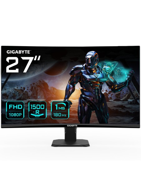 GS27FC Monitor gaming curvo 27" FHD - 1920 x 1080, 180Hz, 1ms, 250 cd/m², FreeSync Premium, HDR Ready, HDMI 2.0, DisplayPort 1.4