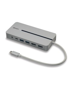 43360 base para portátil y replicador de puertos Alámbrico USB 3.2 Gen 1 (3.1 Gen 1) Type-C Plata, Blanco