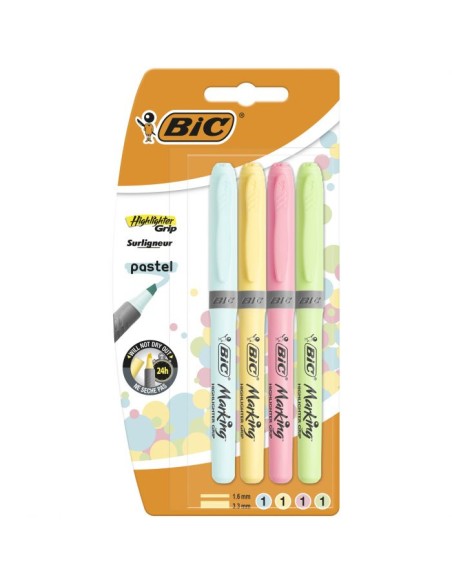 Highlighter Grip Pastel marcador 4 pieza(s) Azul, Verde, Rosa, Amarillo Punta de cincel