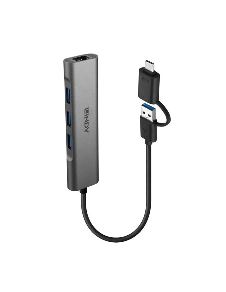 43379 hub de interfaz USB 3.2 Gen 1 (3.1 Gen 1) Type-A + Type-C 5000 Mbit/s Gris