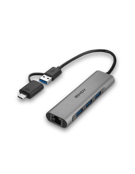 43379 hub de interfaz USB 3.2 Gen 1 (3.1 Gen 1) Type-A + Type-C 5000 Mbit/s Gris