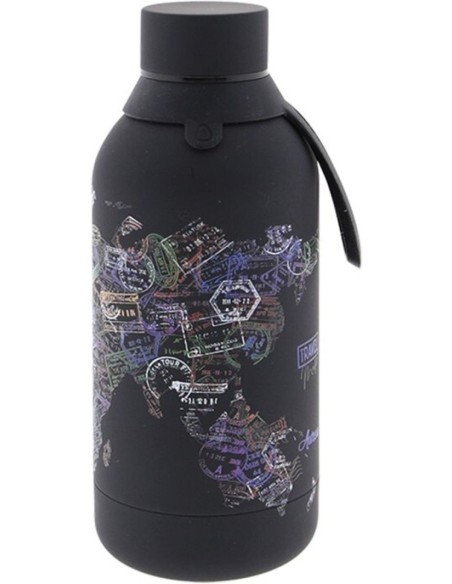 BOTELLA TERMICA 500ML BLACK STAMP MAP