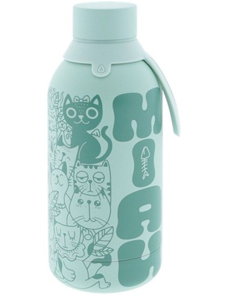 BOTELLA TERMICA 500ML MINT MIAU CATS