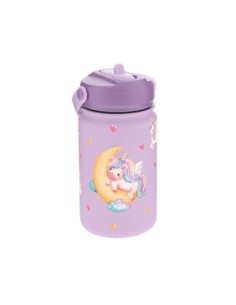 Botella termica 330ml con adaptador infantil lilac moon unicorn