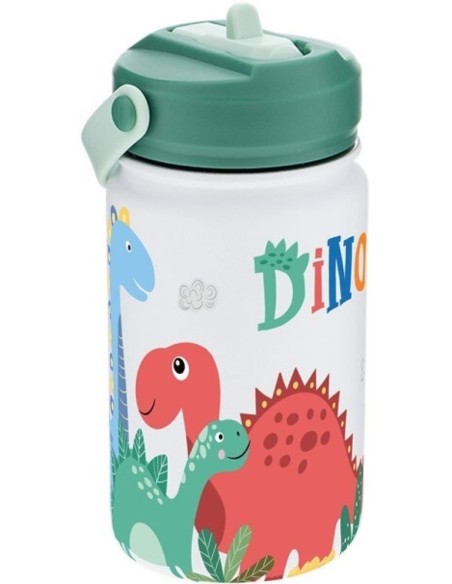 Botella termica 330ml con adaptador infantil ice green dino land