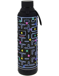 BOTELLA 600ML CON ALTAVOZ BLACK GAMER PACMAN