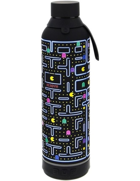 BOTELLA 600ML CON ALTAVOZ BLACK GAMER PACMAN