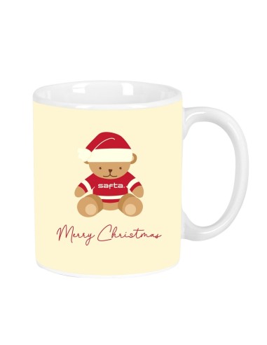 TAZA GRANDE OSITO BEIGE FELICES FIESTAS 8x95x8cm