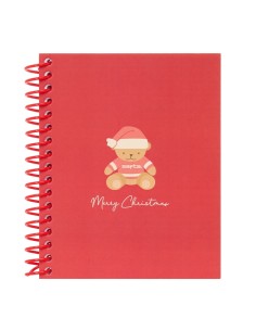 BLOC A6 120 HOJAS OSITO ROJO FELICES FIESTAS 118x146cm