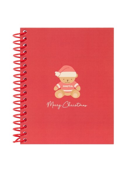 BLOC A6 120 HOJAS OSITO ROJO FELICES FIESTAS 118x146cm