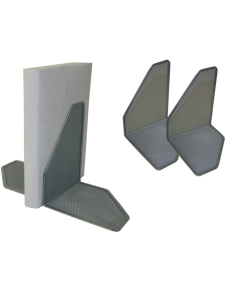 PACK 2 SUJETALIBROS METALICO DE REJILLA 14X165CM CROMADO
