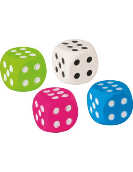 Würfel goma Azul, Verde, Rosa, Blanco 4 pieza(s)