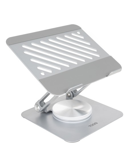 Soporte de Sobremesa con rotación 360° y ajustable para dispositivos de hasta 13, Color Plata