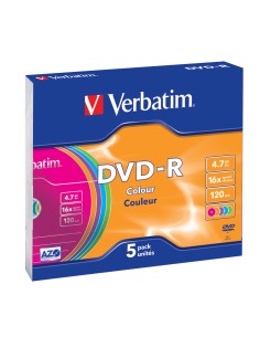 DVD-R Colour 4,7 GB 5 pieza(s)