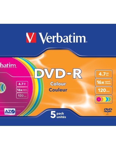 DVD-R Colour 4,7 GB 5 pieza(s)